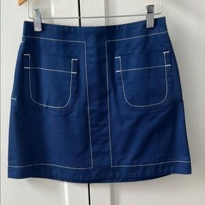 Maison Kitsune Blue Mini Skirt with Pockets